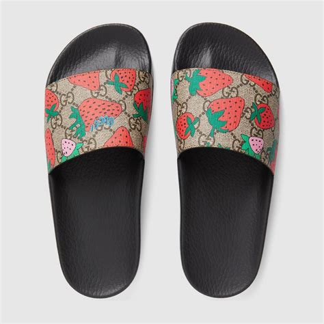 Gucci slides women strawberry
